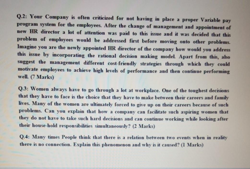 Q.2: Your Company is often criticized for not