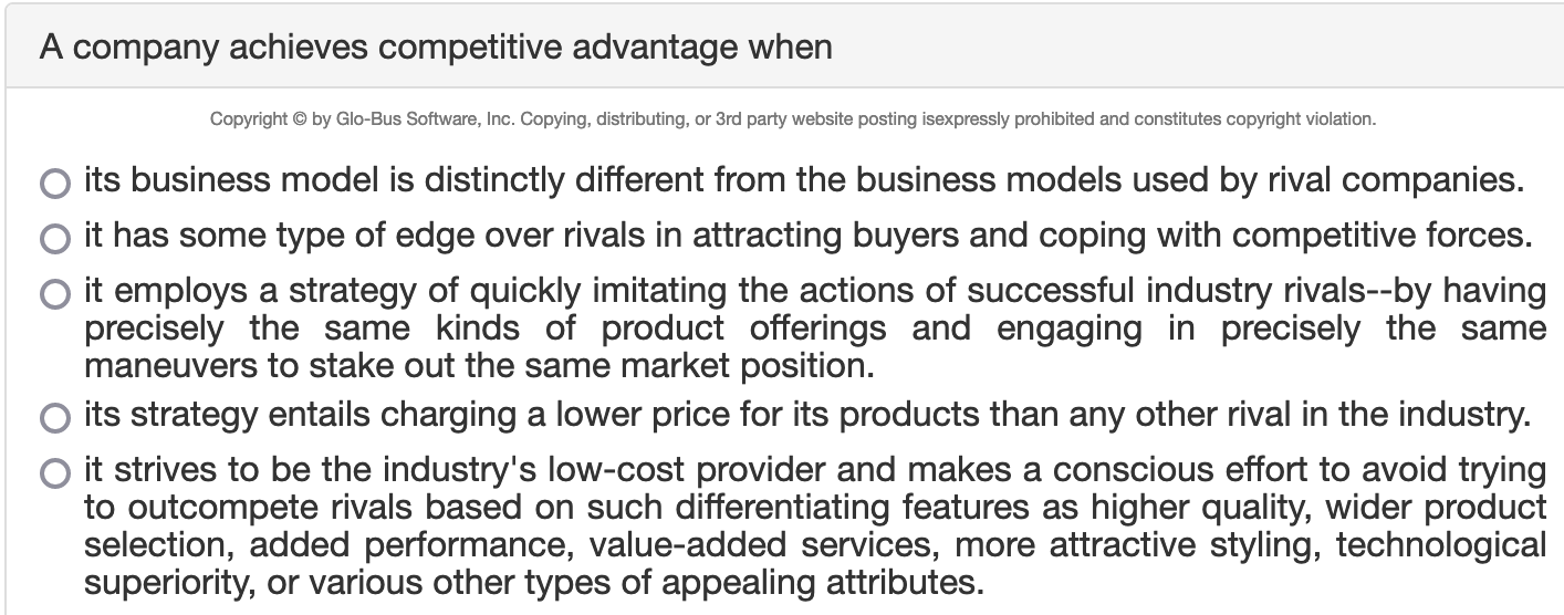 A company's strategy evolves from one version to