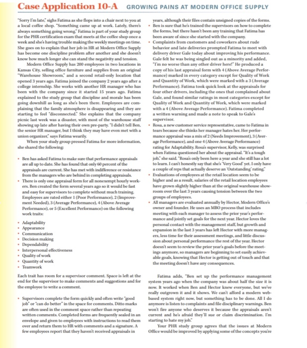 The second case study is Case Application 10-A: