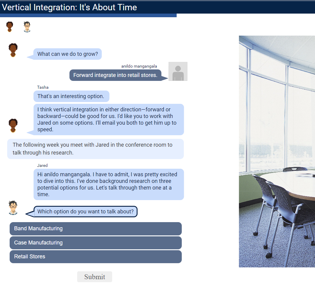 I think vertical integration in either