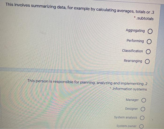 This involves summarizing data, for example by