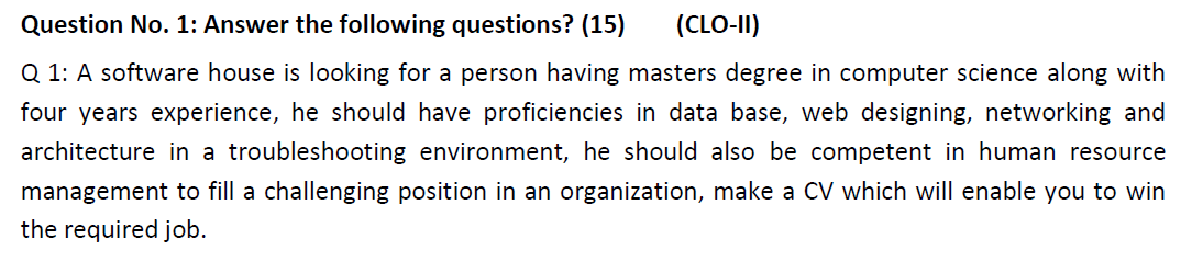 SUBJECT TECHNICAL REPORT WRITING, Question No. 1: