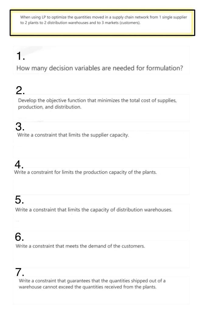 When using LP to optimize the quantities moved in