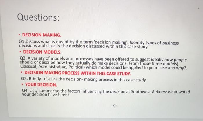 specifiy please need , want. demand Case Study