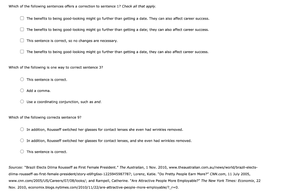 Assignment: Revising Run-on Sentences and Comma