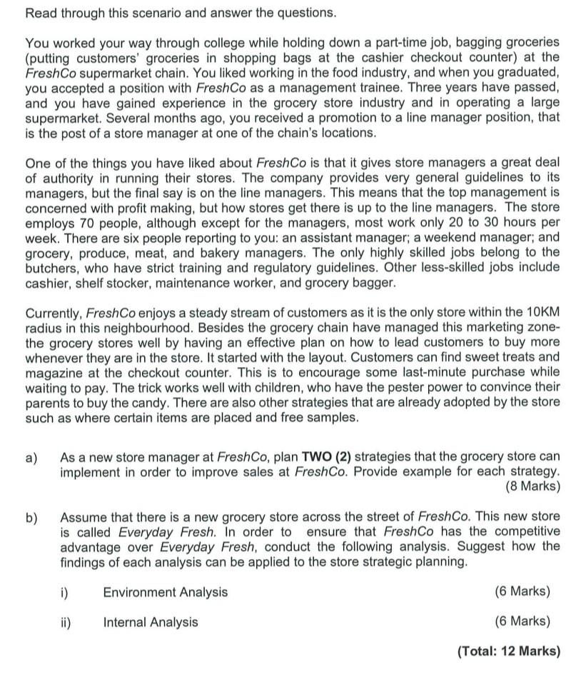 need help on this Read through this scenario and
