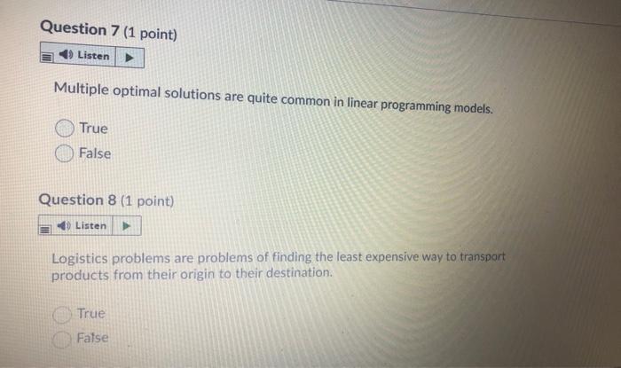 Question 1 (1 point) Listen There are two primary