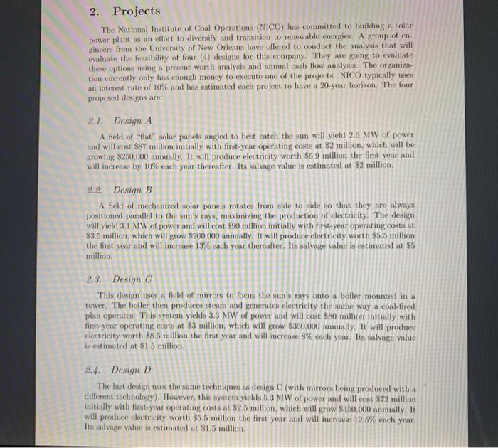 2.2. Design B A field of mechanized solar panels