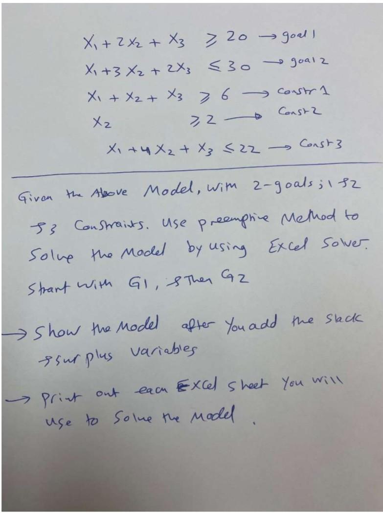 goal! goal2 X, + 2x2 + X3 720 X, +3 X2 + 2X3 <30