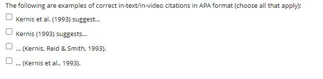 The following are examples of correct
