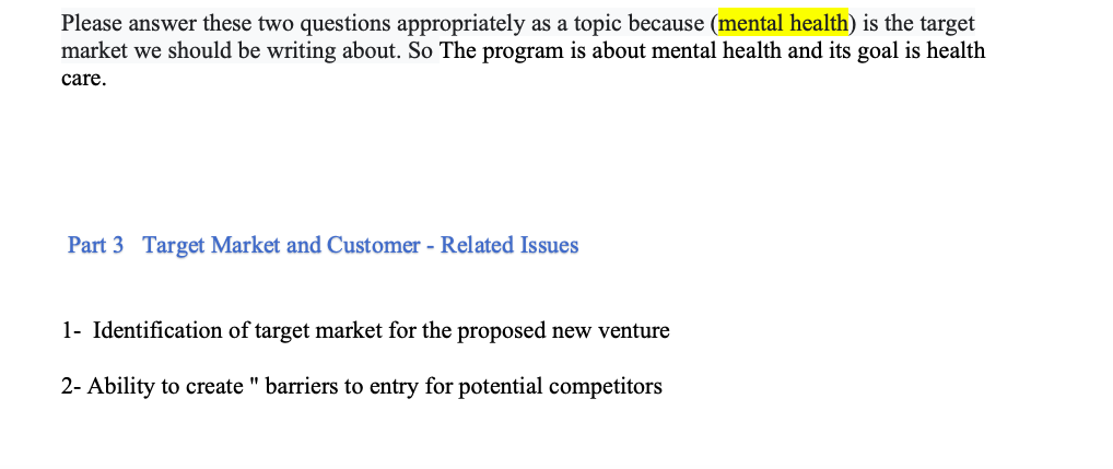 Please answer these two questions appropriately