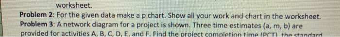 problem #2 worksheet. Problem 2: For the given