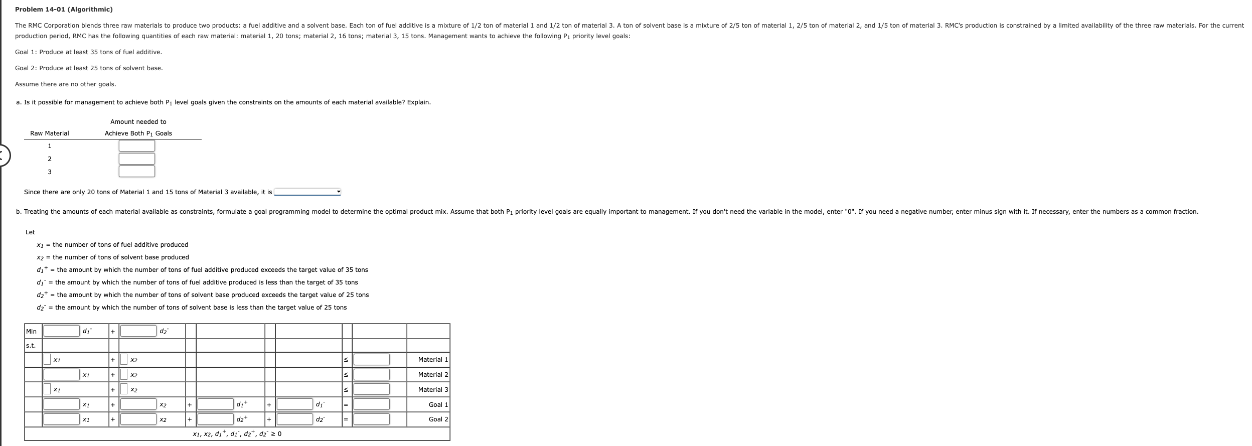 Problem 14-01 (Algorithmic) The RMC Corporation