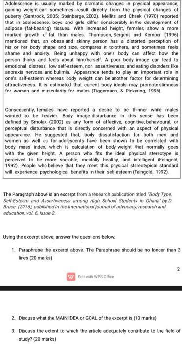 Adolescence is usually marked by dramatic changes