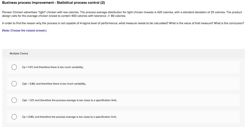 Business process improvement - Statistical