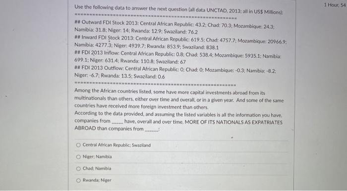 Use the following data to answer the next