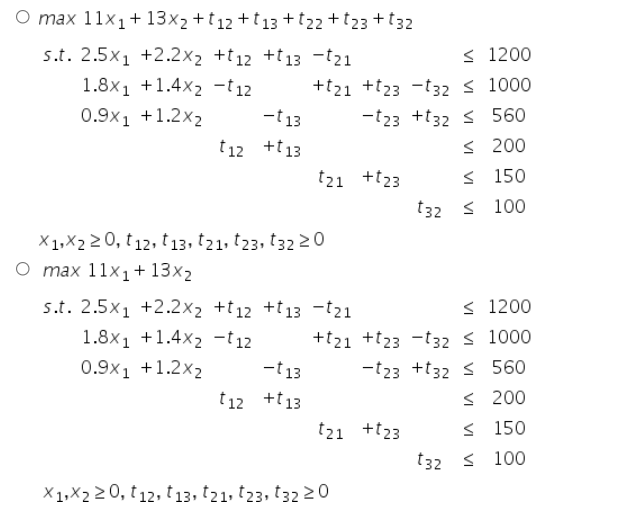 QUESTION 39. The linear programming model for