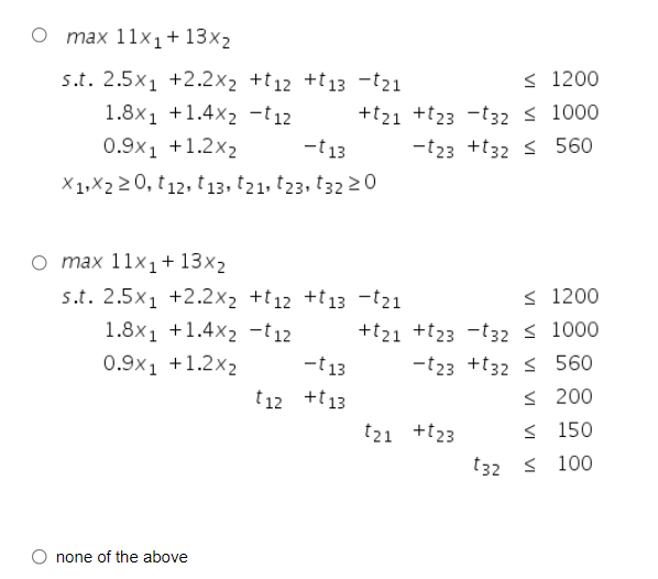 QUESTION 39. The linear programming model for