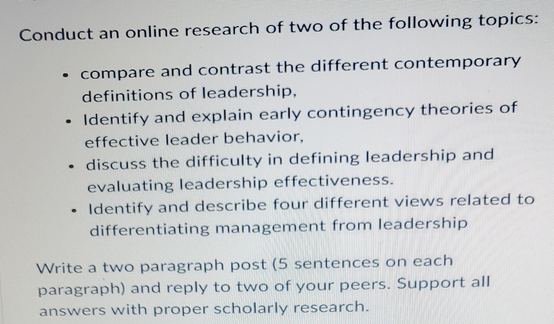 Conduct an online research of two of the