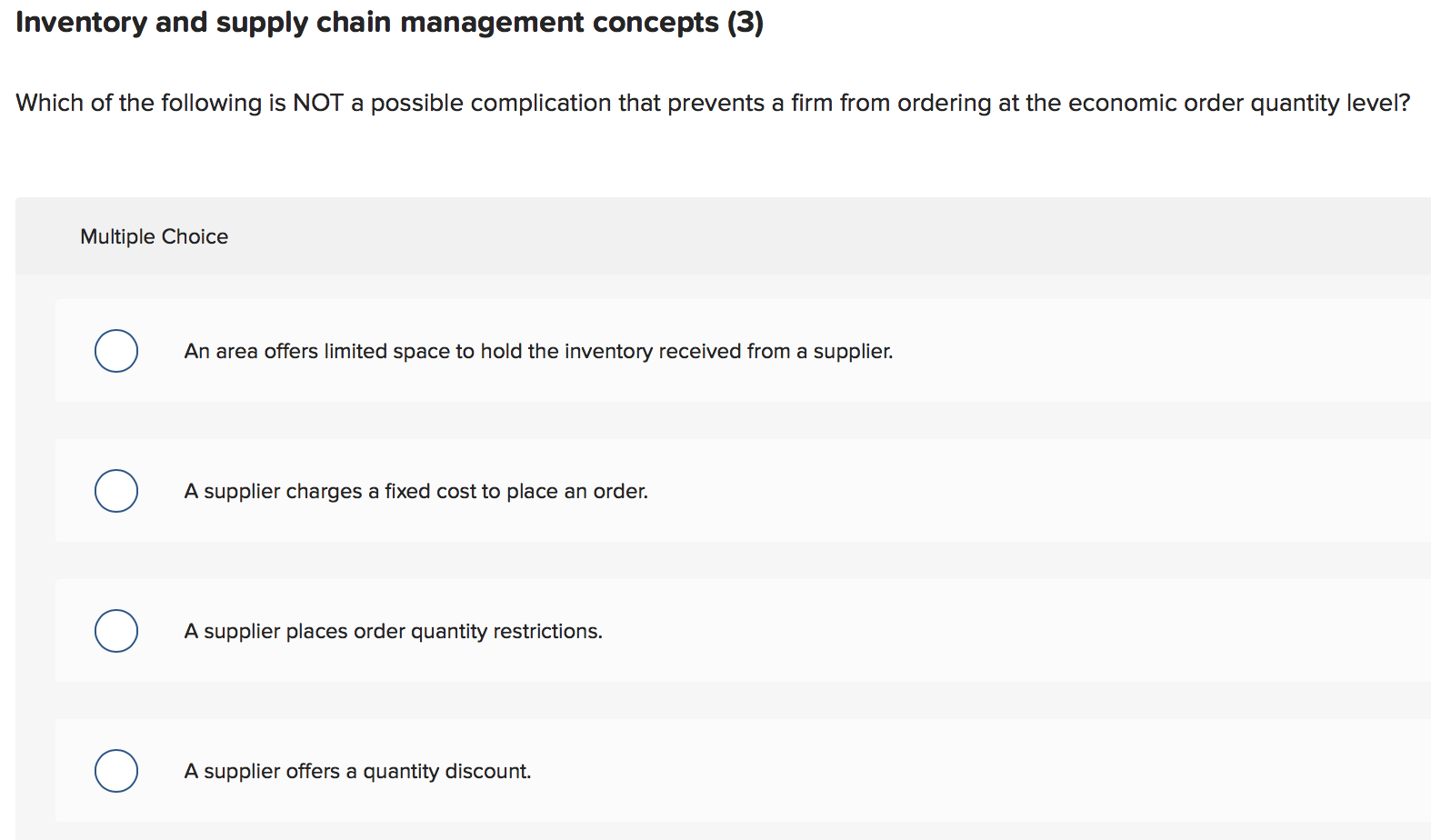 Inventory and supply chain management concepts