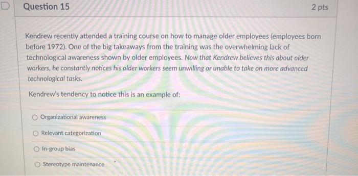 Question 14 2 pts True or false? Hierarchies are