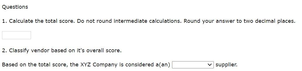 Excel Online Structured Activity: Supplier