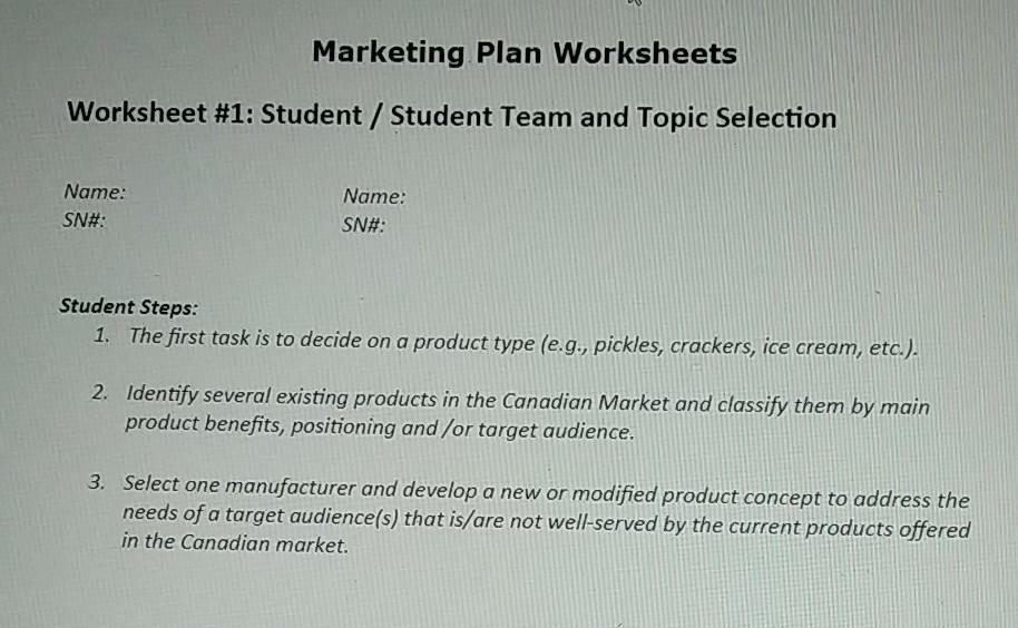 I have been asked to complete these 2 worksheets