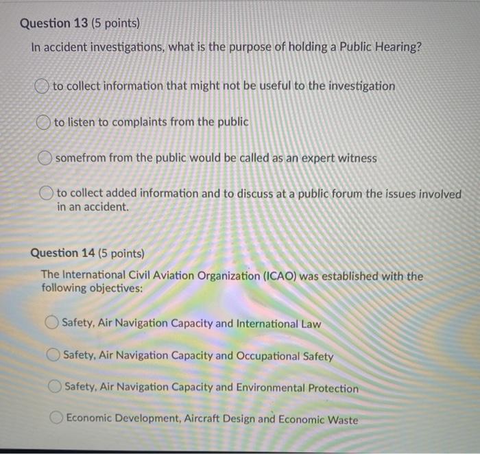 Question 13 (5 points) In accident