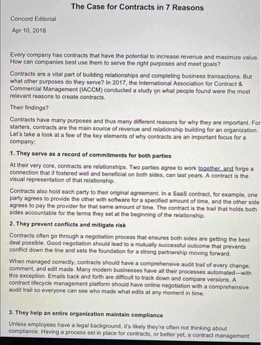 The Case for Contracts in 7 Reasons Concord
