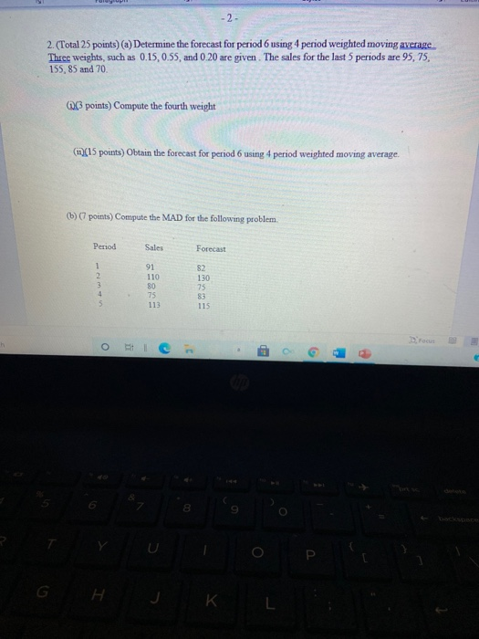 - 2 - 2. (Total 25 points) (a) Determine the