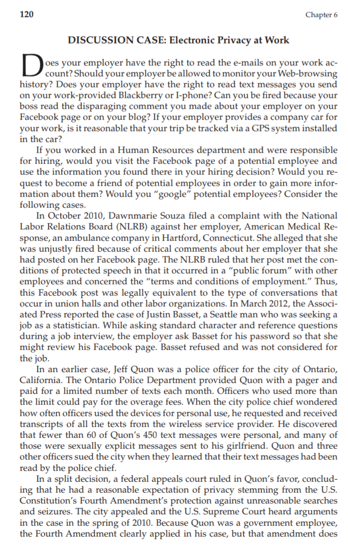 120 Chapter 6 D DISCUSSION CASE: Electronic