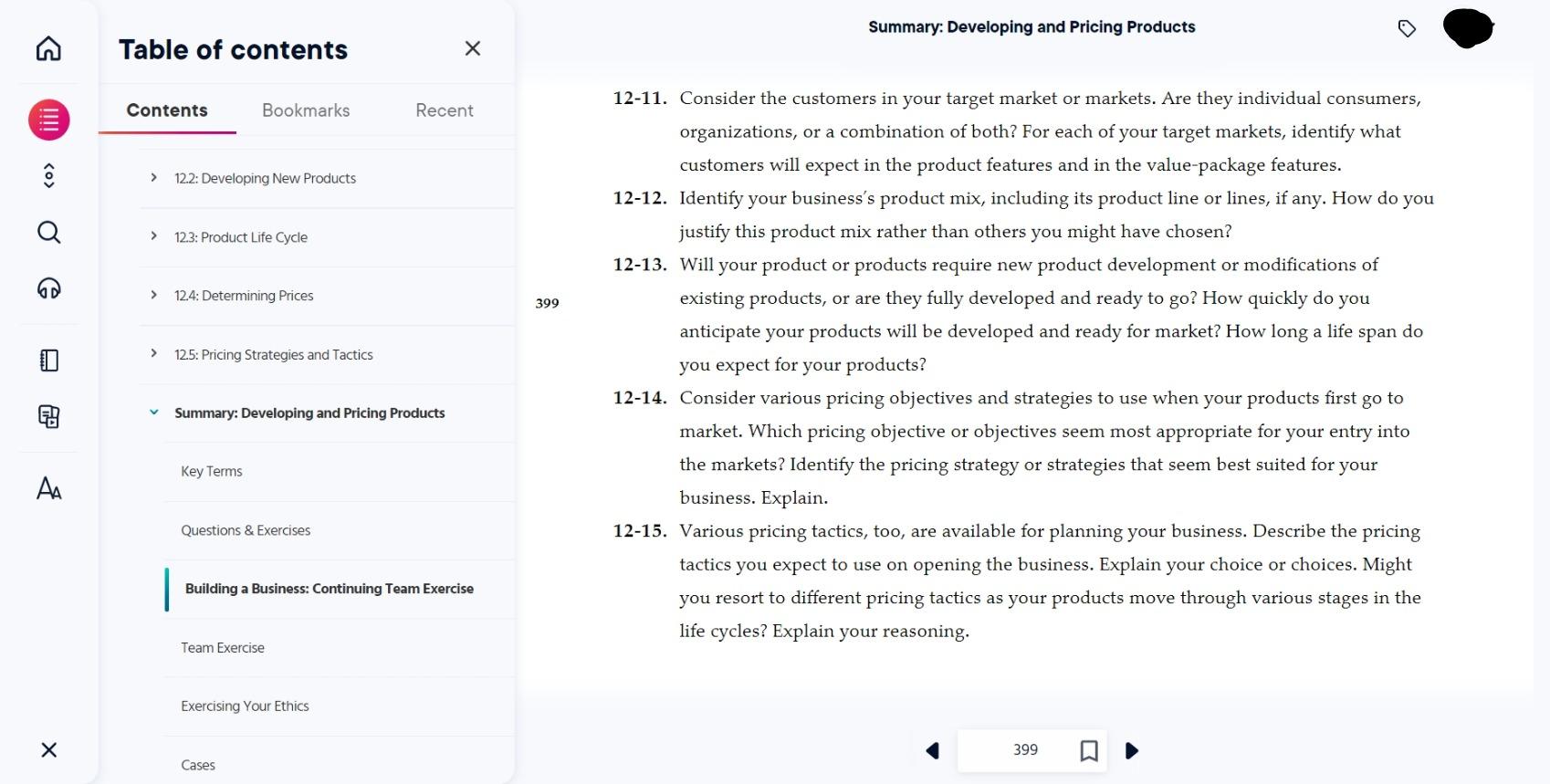 Summary: Developing and Pricing Products 12-11.