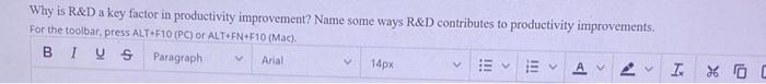 Why is R&D a key factor in productivity