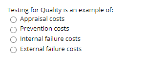Please answer all four parts Testing for Quality