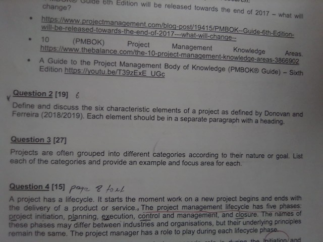 Question 3 Projects are often grouped into