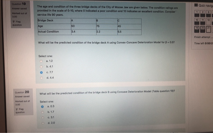Question 19 Answer saved 3 Quiz navig 1 2 3