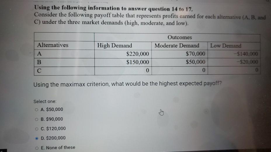 Using the following information to answer