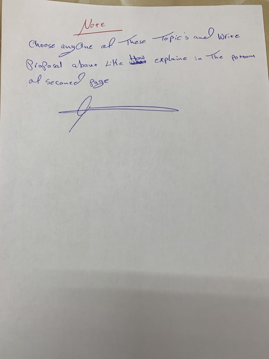 Nore al any Que These Topics and Write Choose