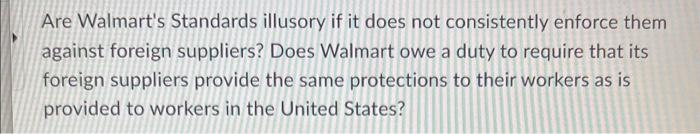 Are Walmart's Standards illusory if it does not