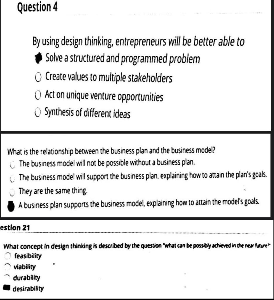 Question 4 By using design thinking,