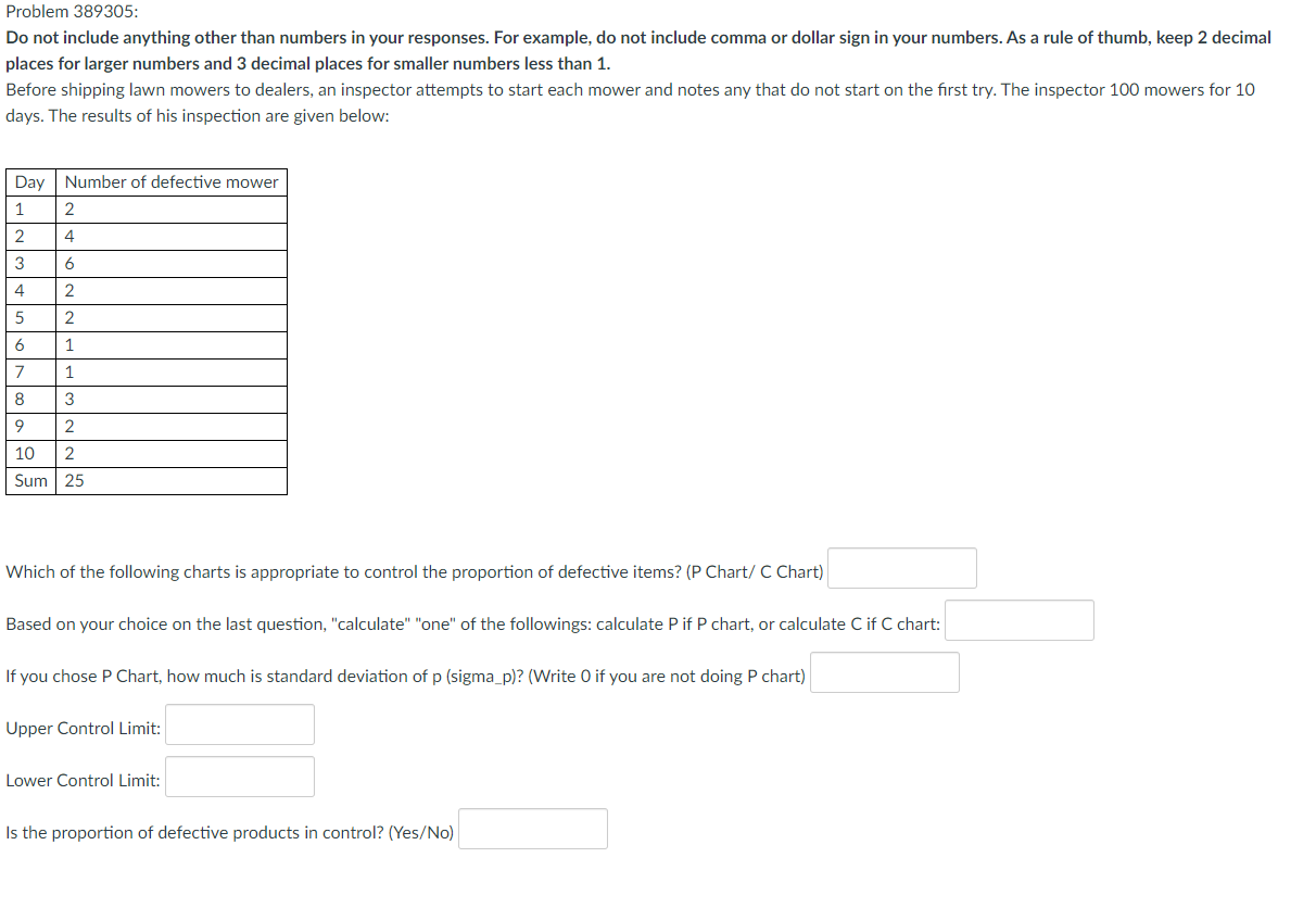 Problem 389305: Do not include anything other