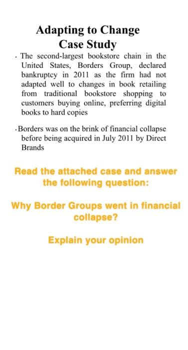 Adapting to Change Case Study The second-largest