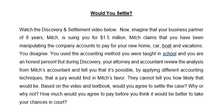 Would You Settle? Watch the Discovery &