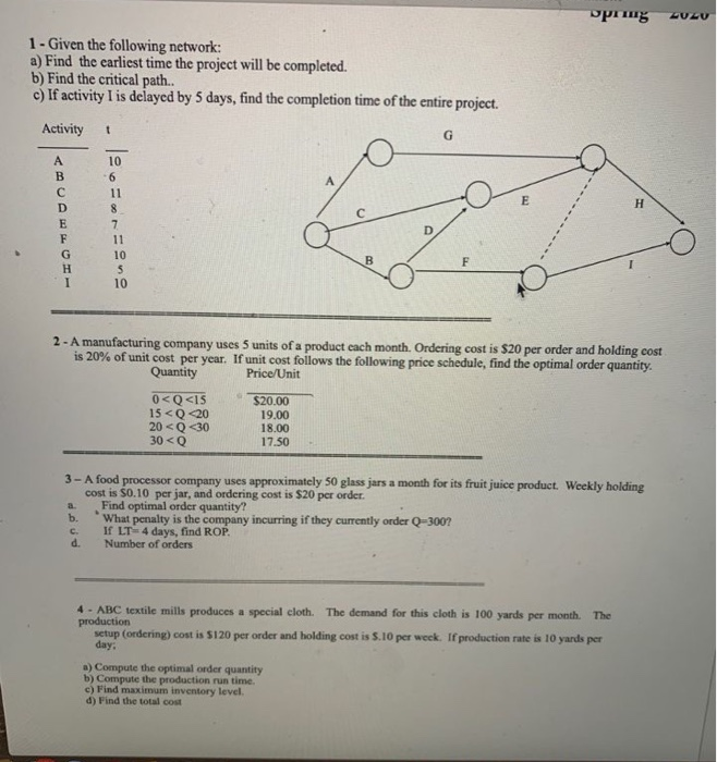 Answer All Please prmg LULU 1 - Given the