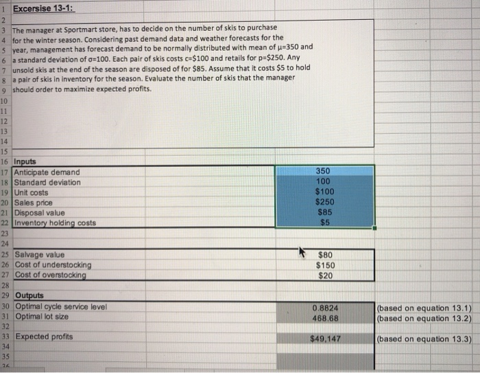 This homework is based on Chapter 13 (Determining