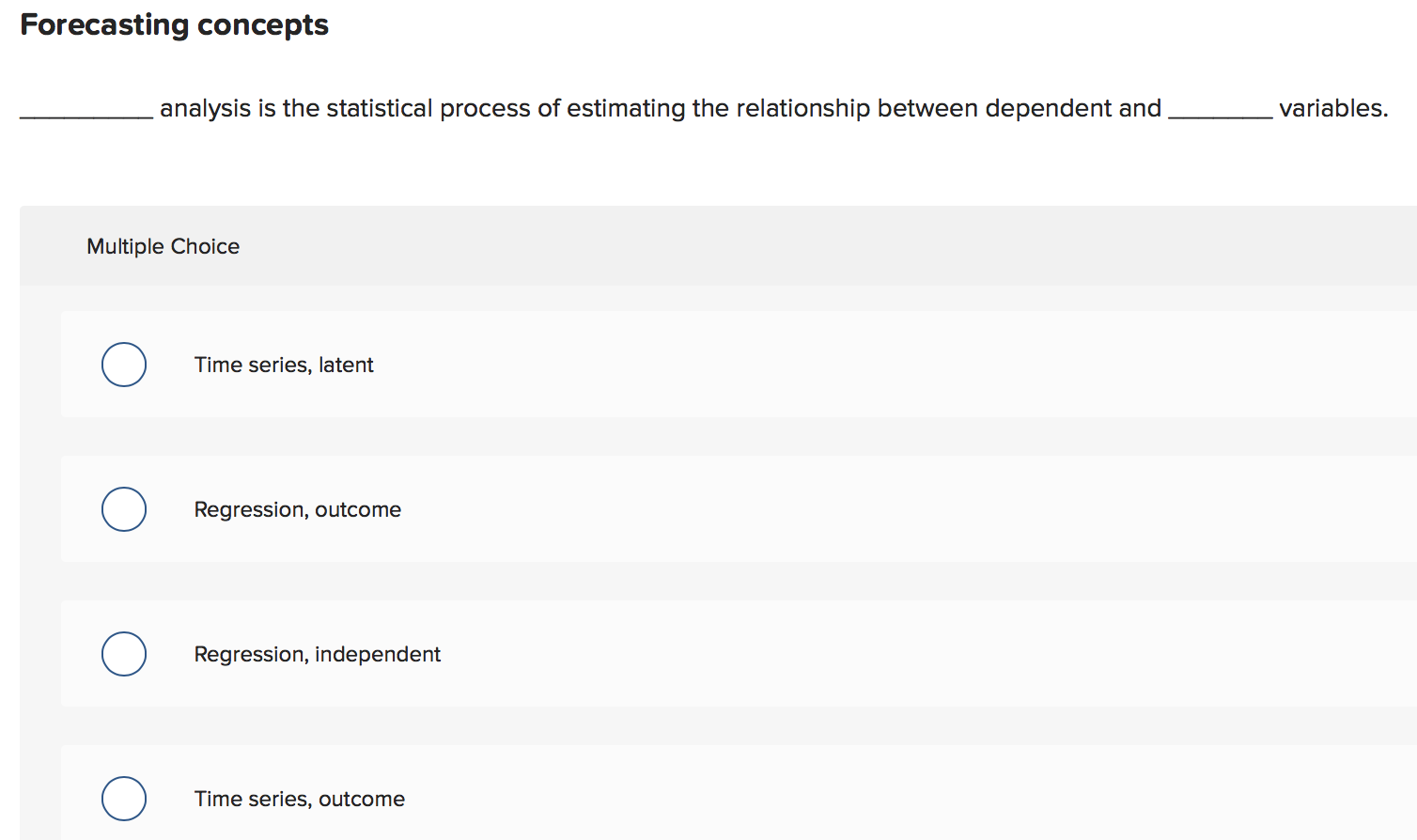 Forecasting concepts analysis is the statistical