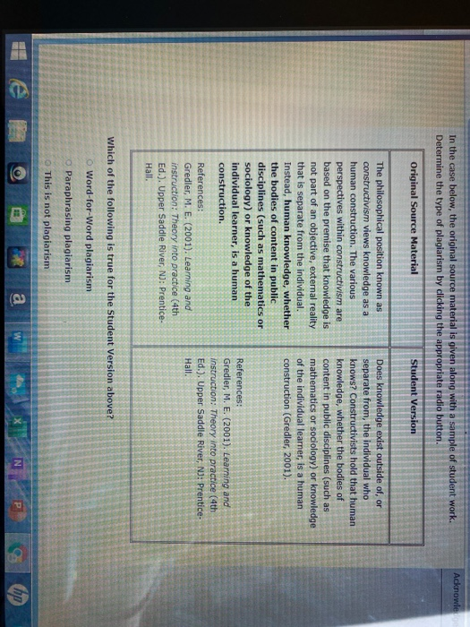 Acknowle In the case below, the original source