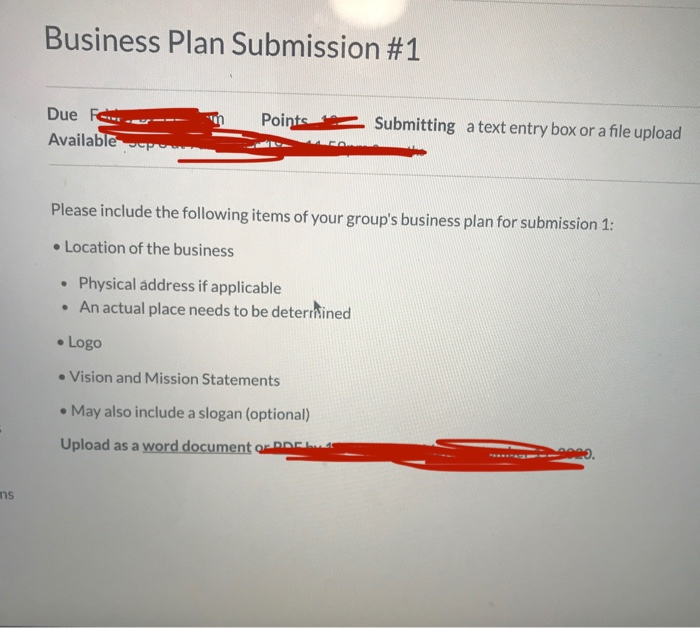 we need to creat a business plan project for a