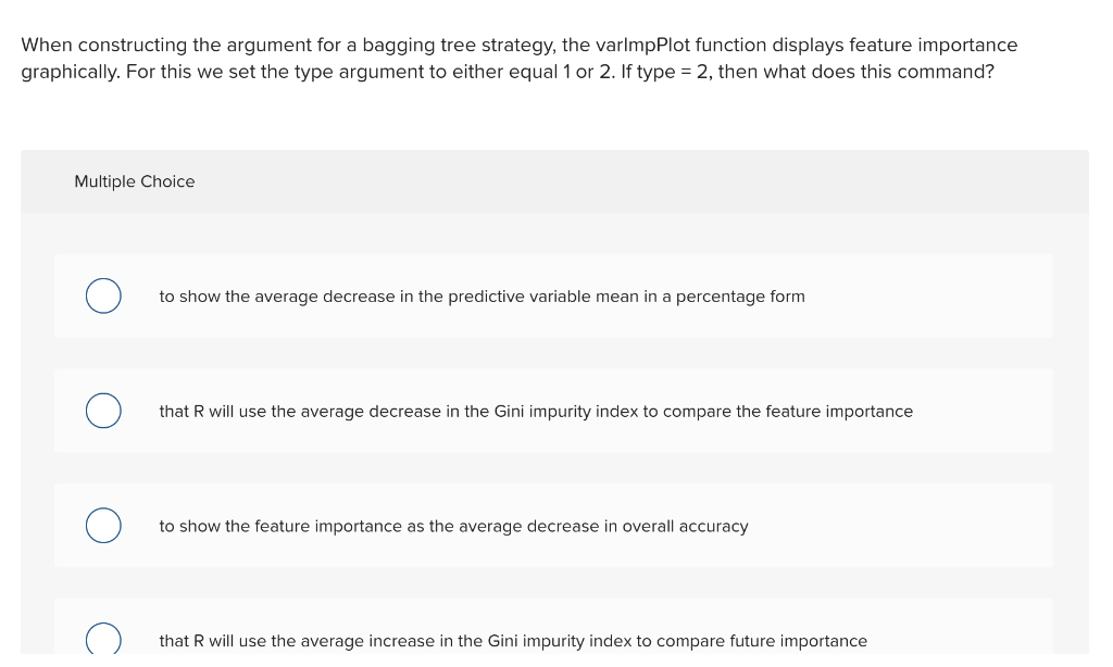 When constructing the argument for a bagging tree