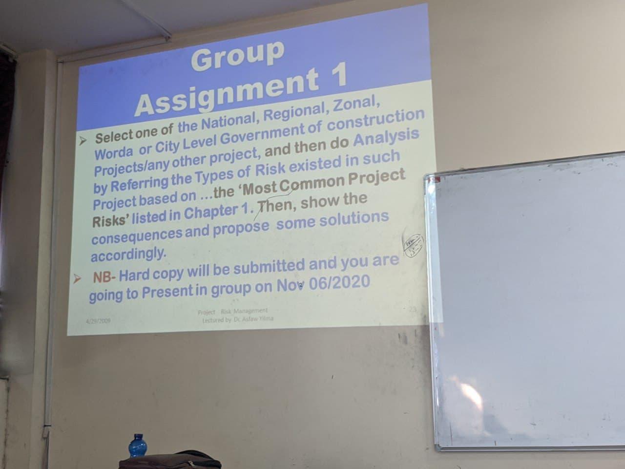 N.B:-The project should be done in Ethiopia.